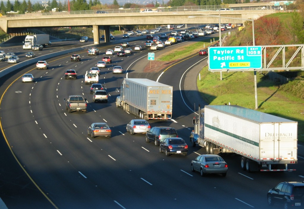 Existing Evening Traffic Congestion Looking East on I-80 from Roseville Parkway Overcrossing